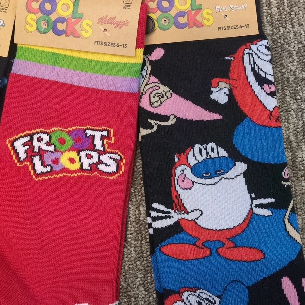 Kellog's Silly Pop Tarts Colorful Spongebob Men's Socks‎ Bundle